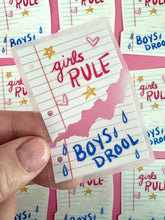 Load image into Gallery viewer, Girls Rule Boys Drool Sticker
