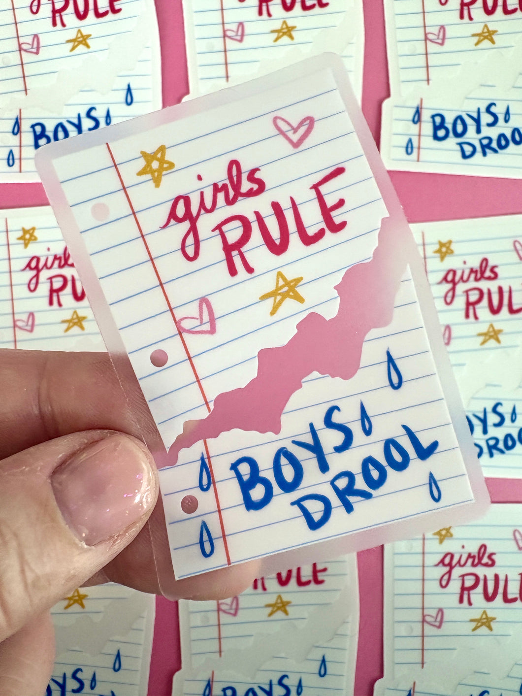 Girls Rule Boys Drool Sticker